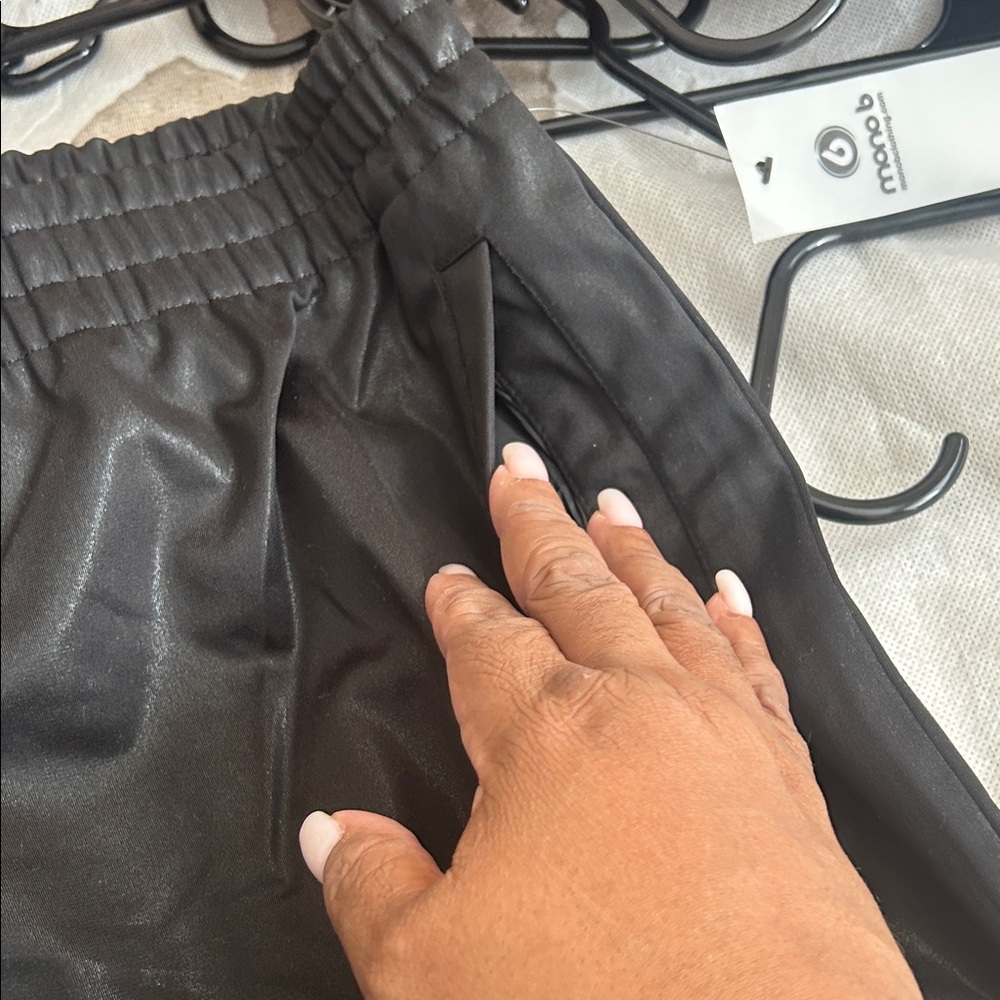 Mono B Glossy Black Joggers - Picture 6 of 9